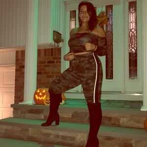 Camouflage print Pants & crop top